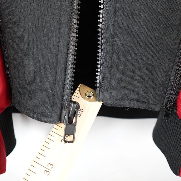 GUESS Men's Hooded Bomber Jacket Red Black Size Large Streetwear Lagenlook Fall - Picture 8 of 16